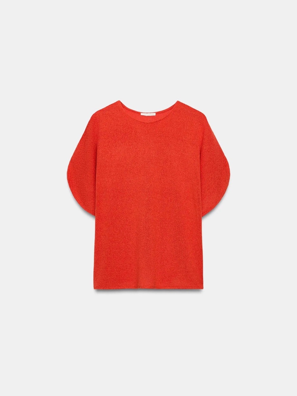 Zara Rustic Cape Sleeve Knit Top Red